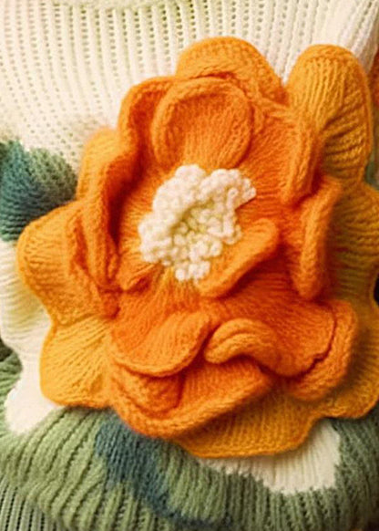 Kvinders Langærmet Top med O-hals og Blomsterprint 3