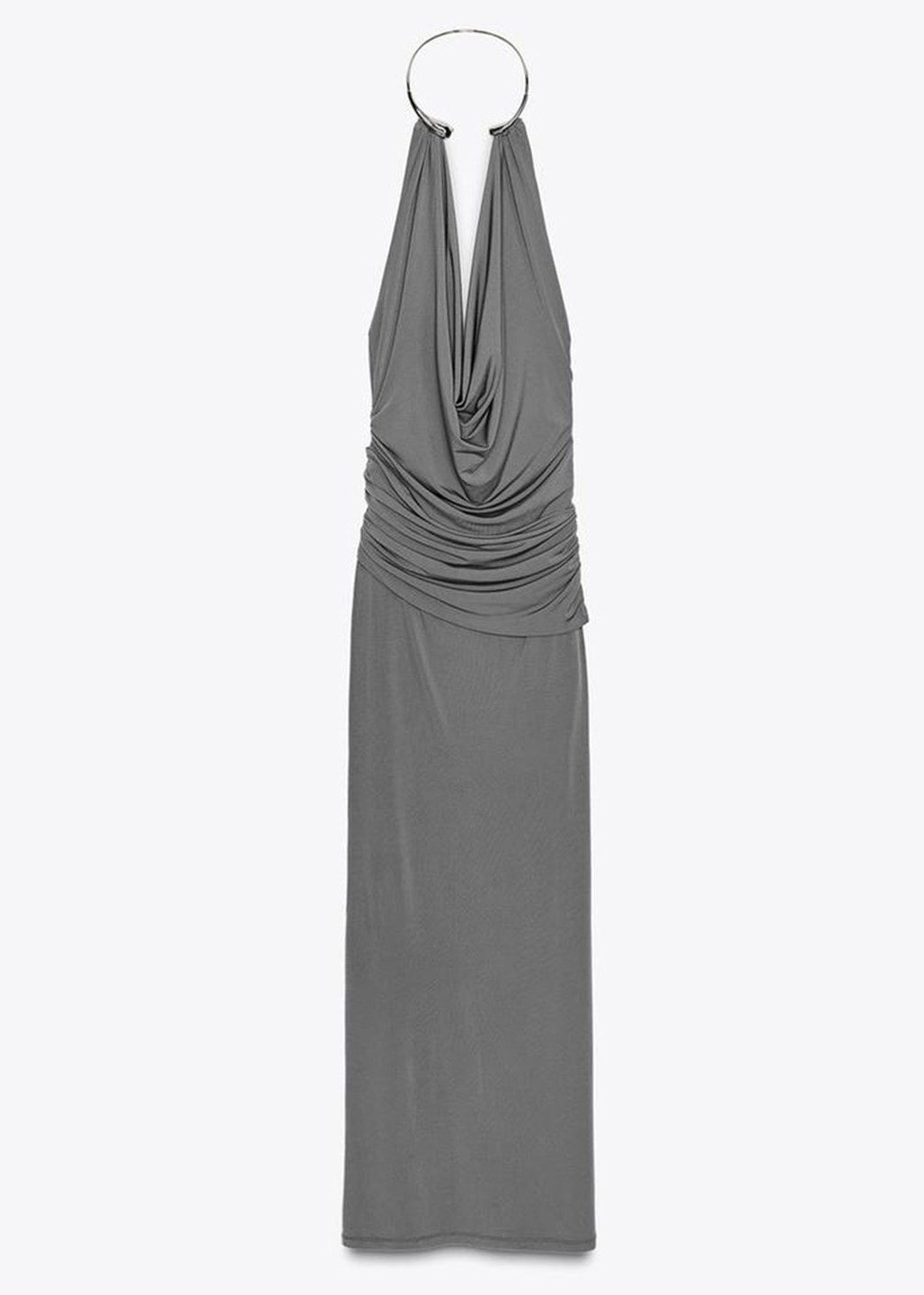 Kvinders Lange Kjole Rynket Rygfri Casual Stil 4