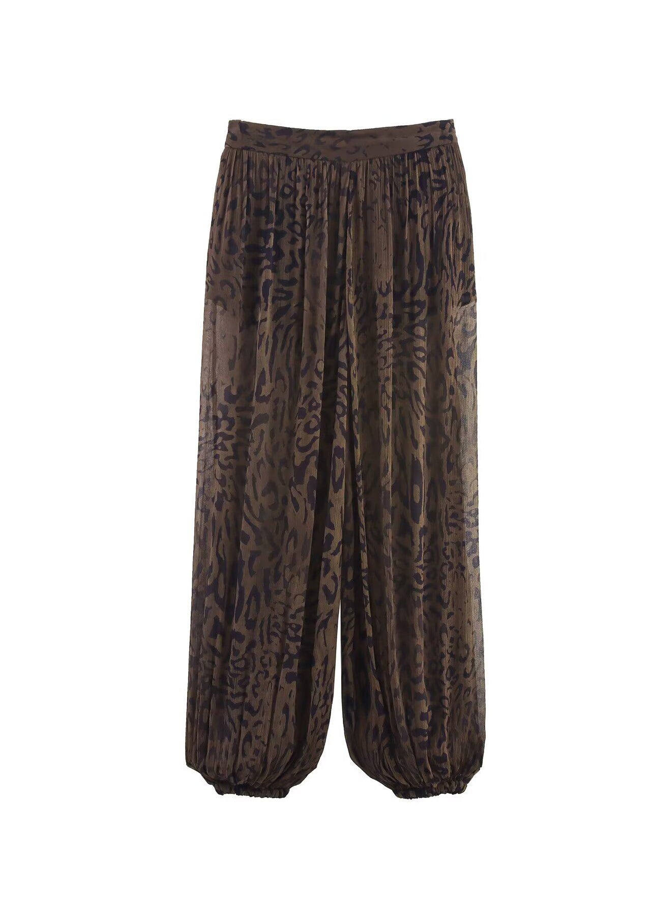 Kvinders Lanternebukser med Leopardprint 4