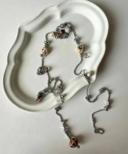 Kvinders Lariat Halskæde Boho Stil med Perler 1