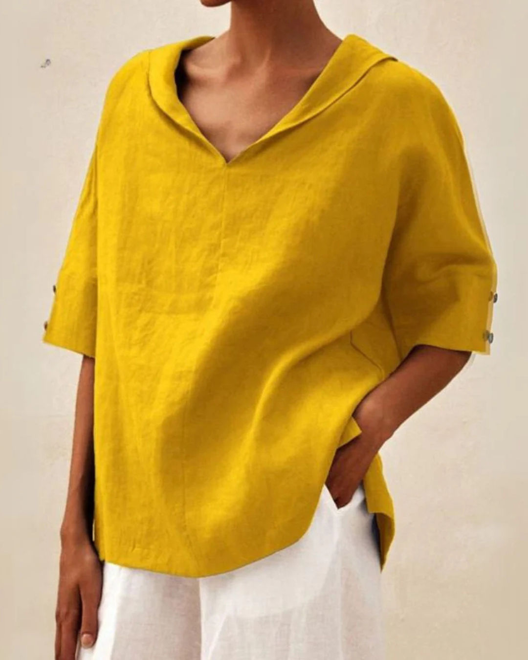 Kvinders Lette Bluse Minimalistisk Design Løstsiddende 1