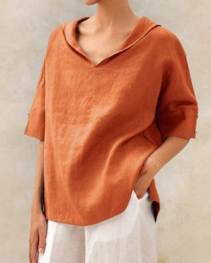 Kvinders Lette Bluse Minimalistisk Design Løstsiddende 2