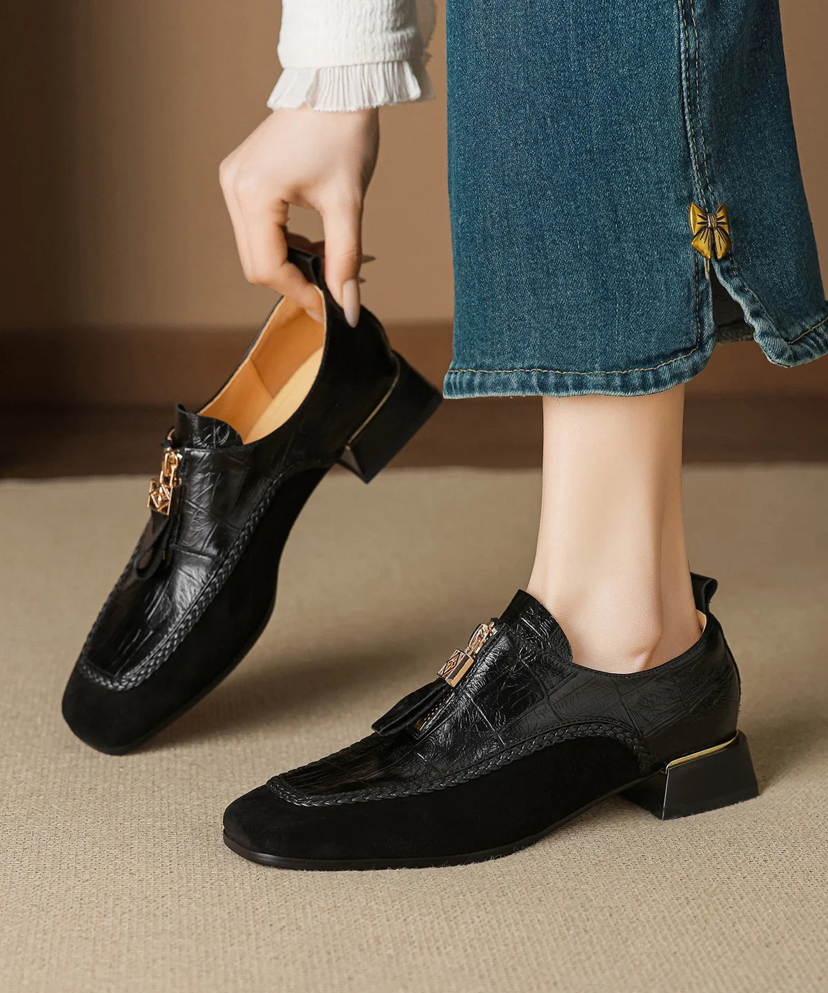 Kvinders Loafers Retro Chunky Stil 1