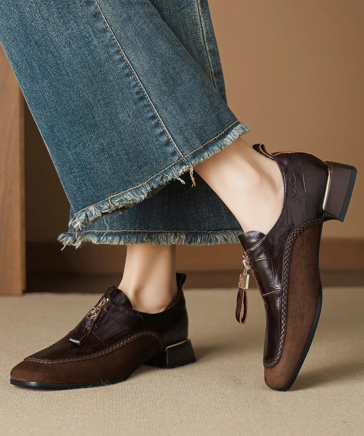 Kvinders Loafers Retro Chunky Stil 4