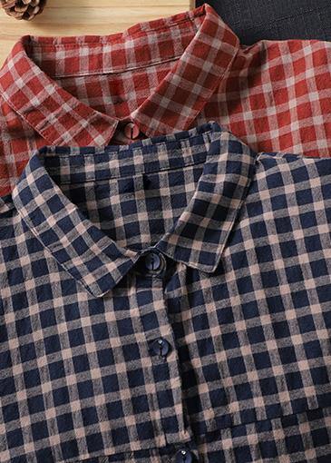 Kvinders Løs Bluse med Revers og Patchwork Design 4