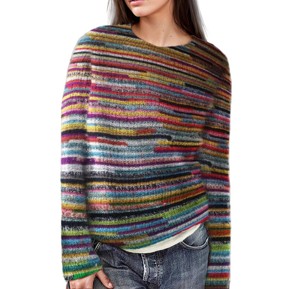 Kvinders Løs Fit Mønstret Sweater 0