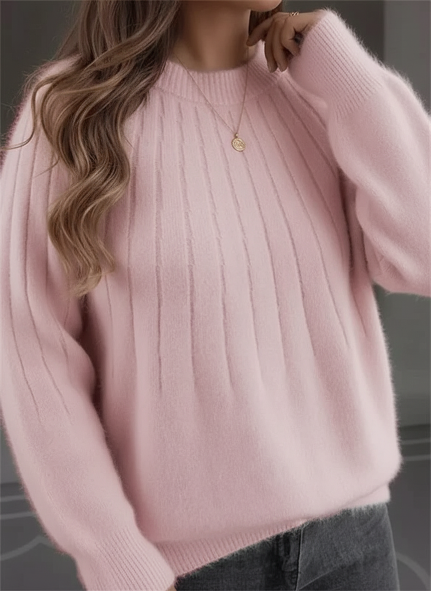 Kvinders Løs Pasform Ribstrikket Sweater Moderne Design 1
