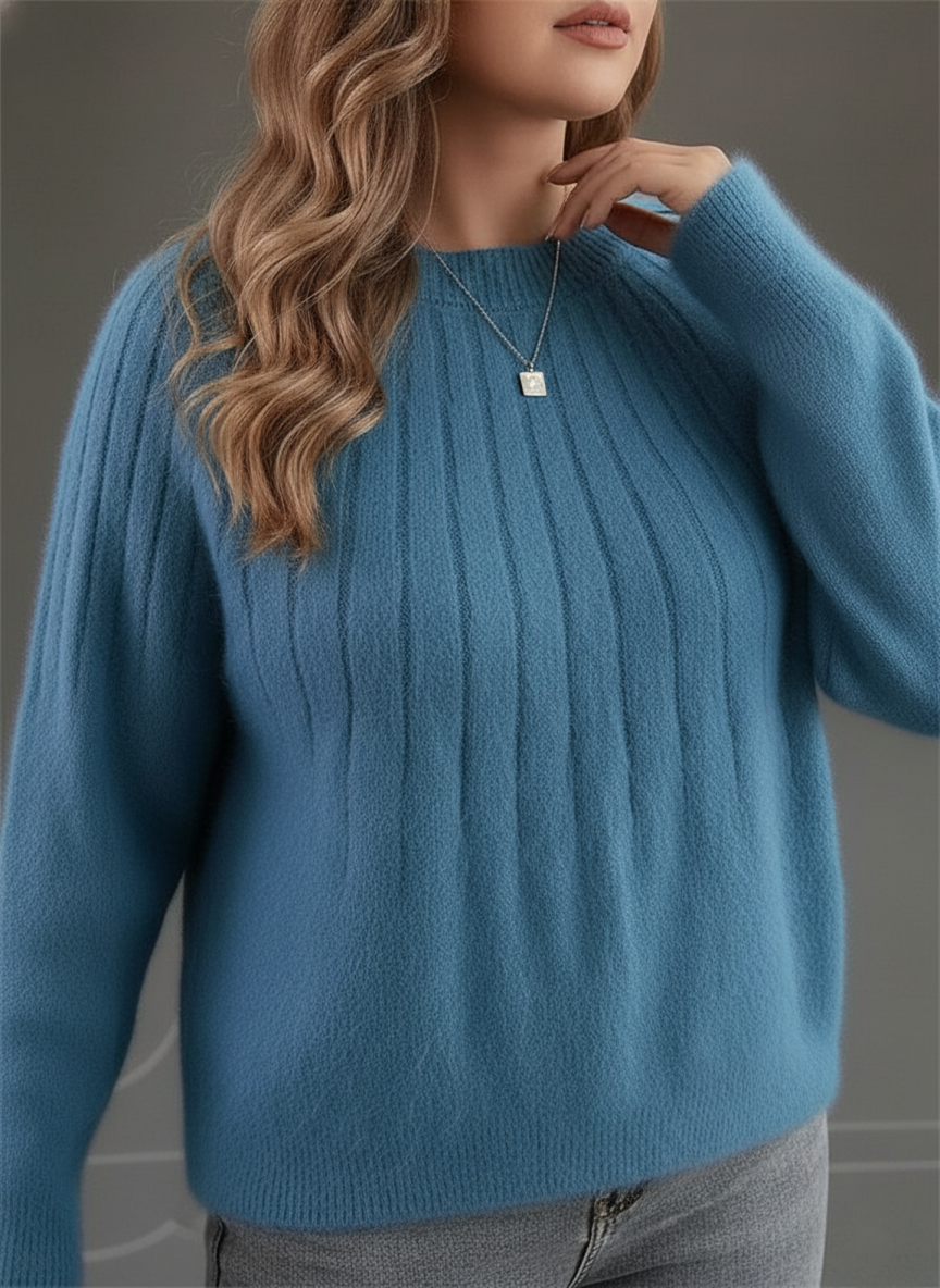 Kvinders Løs Pasform Ribstrikket Sweater Moderne Design 2