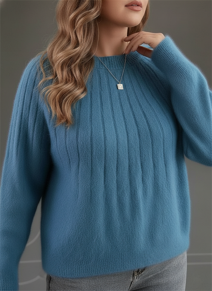 Kvinders Løs Pasform Ribstrikket Sweater Moderne Design 2