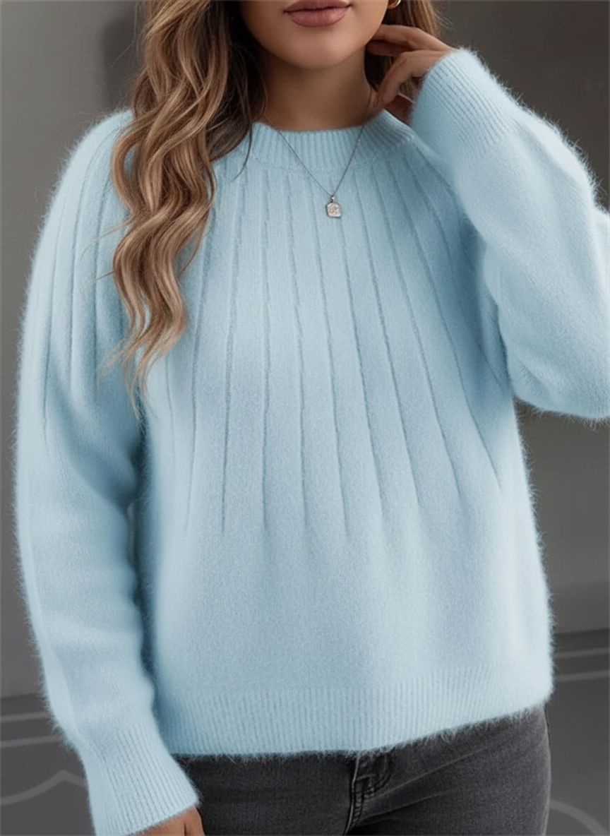 Kvinders Løs Pasform Ribstrikket Sweater Moderne Design 3