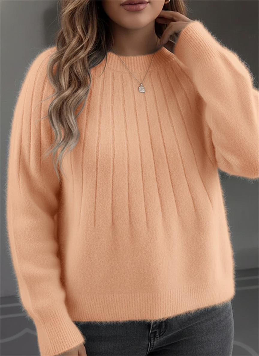 Kvinders Løs Pasform Ribstrikket Sweater Moderne Design 6
