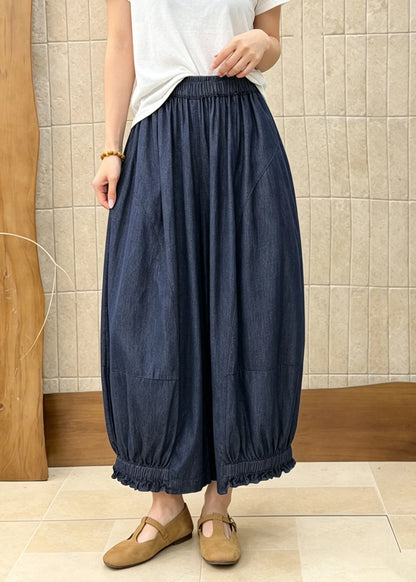 Kvinders Løse Denim Bukser med Patchwork og Brede Ben 4