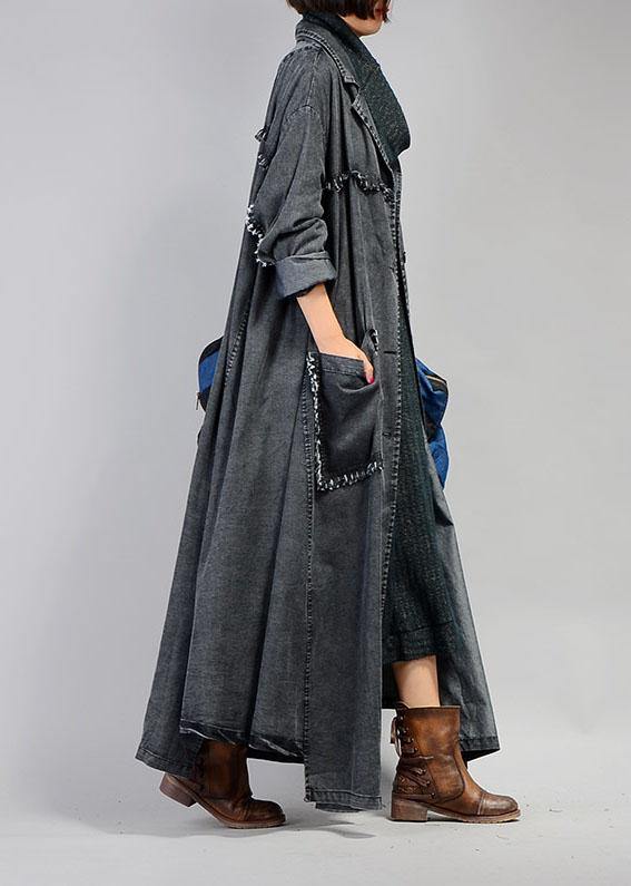 Kvinders Maxi Frakke i Denim Stil 2