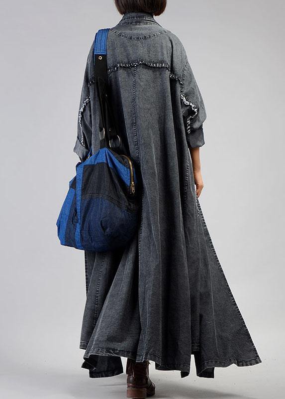 Kvinders Maxi Frakke i Denim Stil 3
