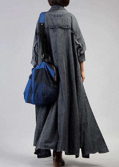 Kvinders Maxi Frakke i Denim Stil 3