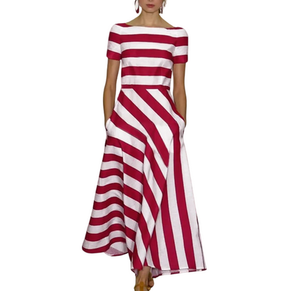 Kvinders Maxi Kjole A-Linje Stribet Design 0