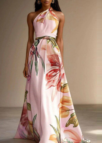Kvinders Maxi Kjole Asymmetrisk Design Med Unikt Print 2