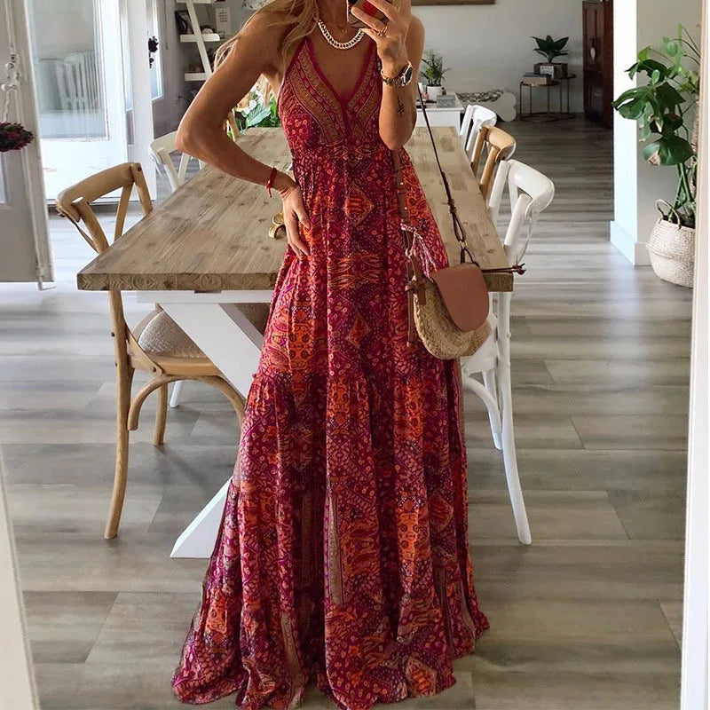 Kvinders Maxi Kjole Boho Stil 3