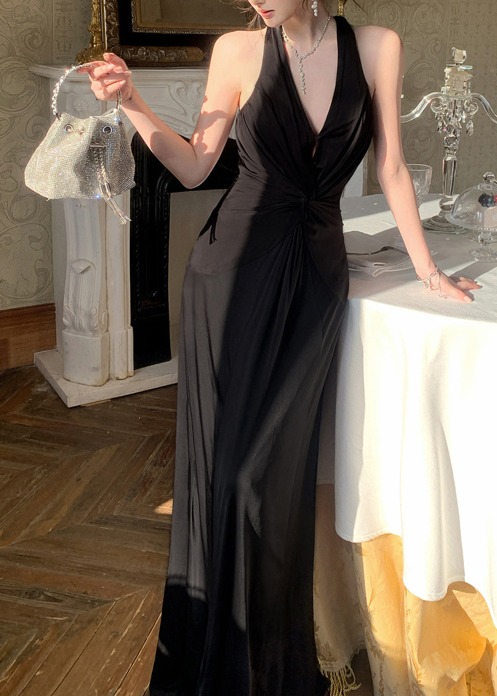 Kvinders Maxi Kjole Halter Stil 4