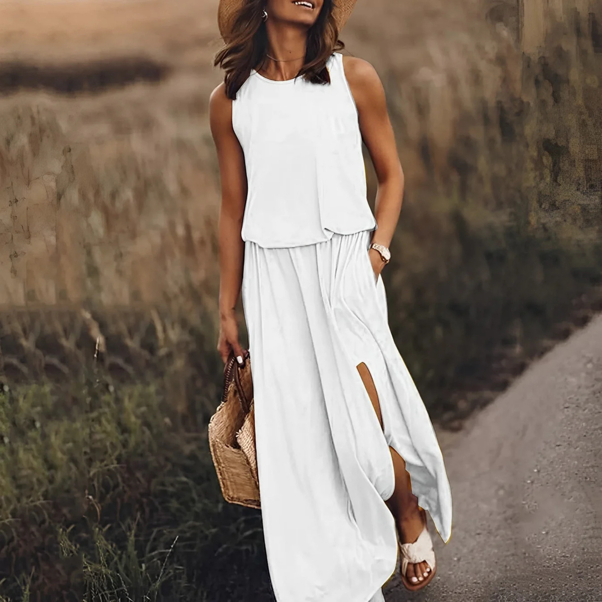 Kvinders Maxi Kjole Med Flydende Design Lang Stil 3