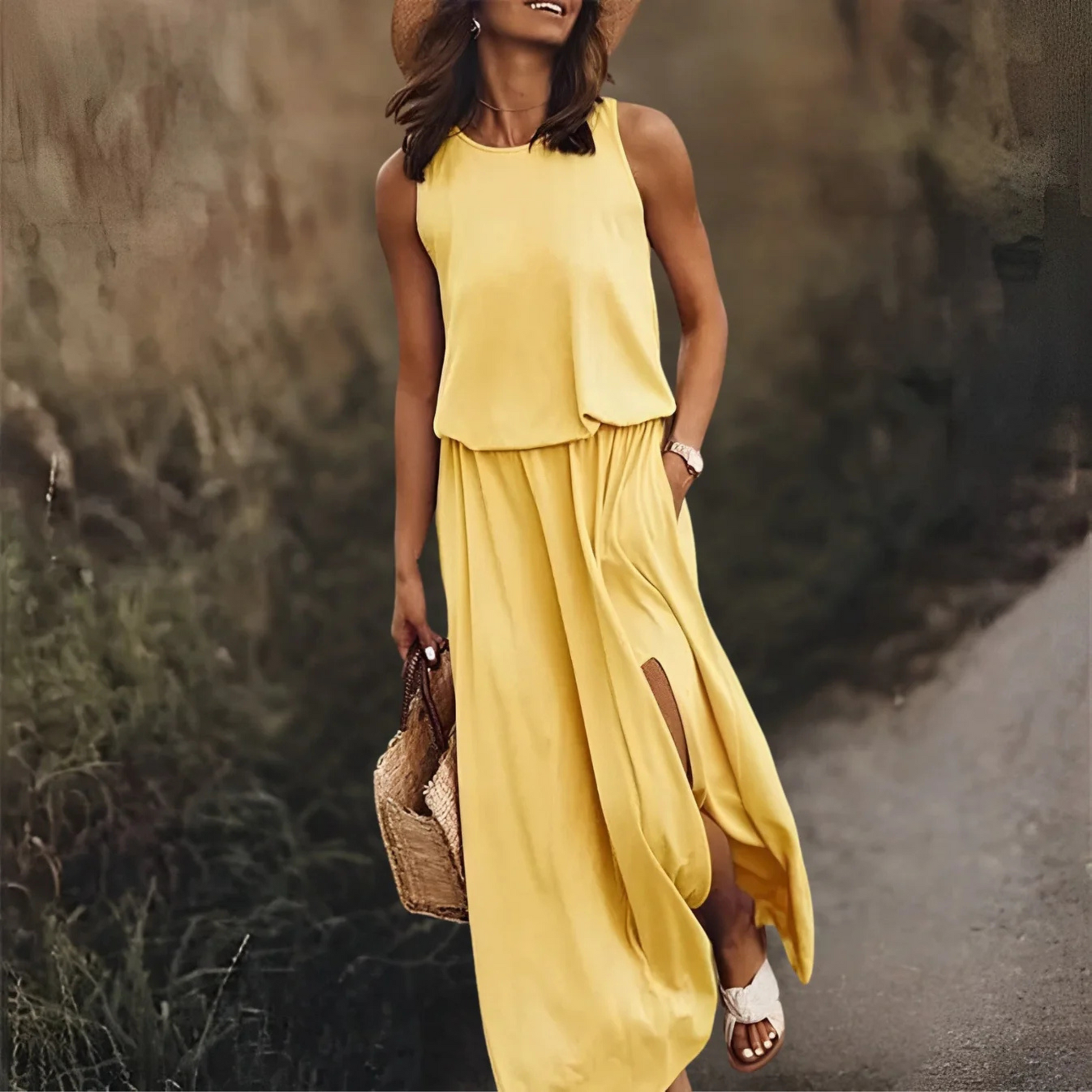 Kvinders Maxi Kjole Med Flydende Design Lang Stil 4