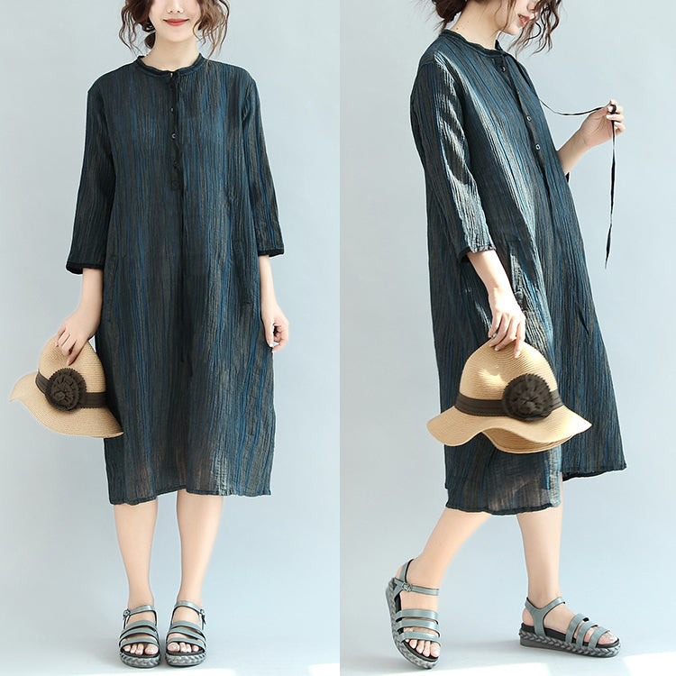 Kvinders Maxi Kjole Med Lange Ærmer Vintage Stil 1