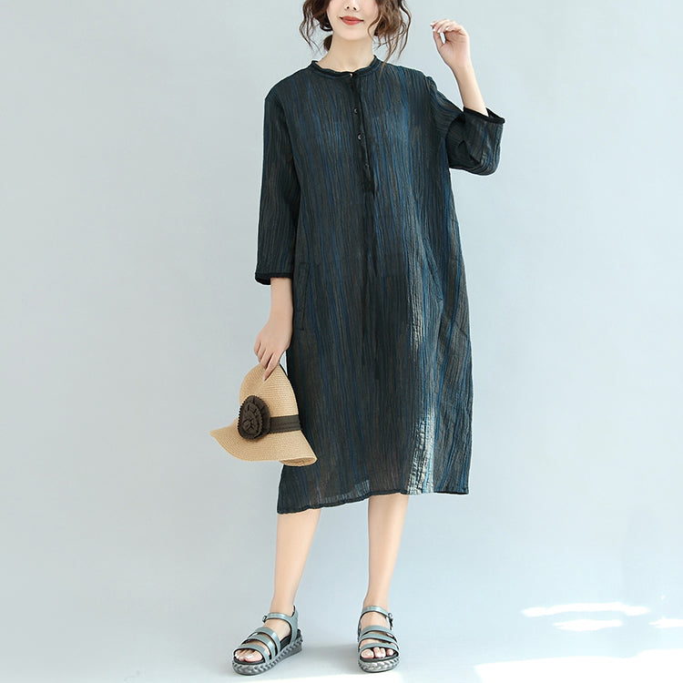 Kvinders Maxi Kjole Med Lange Ærmer Vintage Stil 2