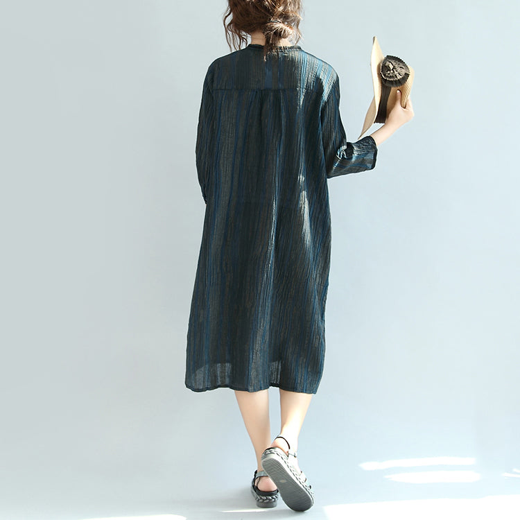 Kvinders Maxi Kjole Med Lange Ærmer Vintage Stil 3