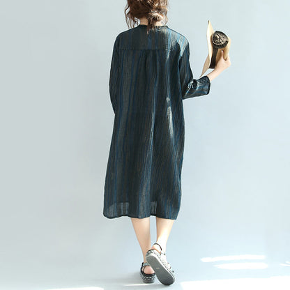 Kvinders Maxi Kjole Med Lange Ærmer Vintage Stil 3