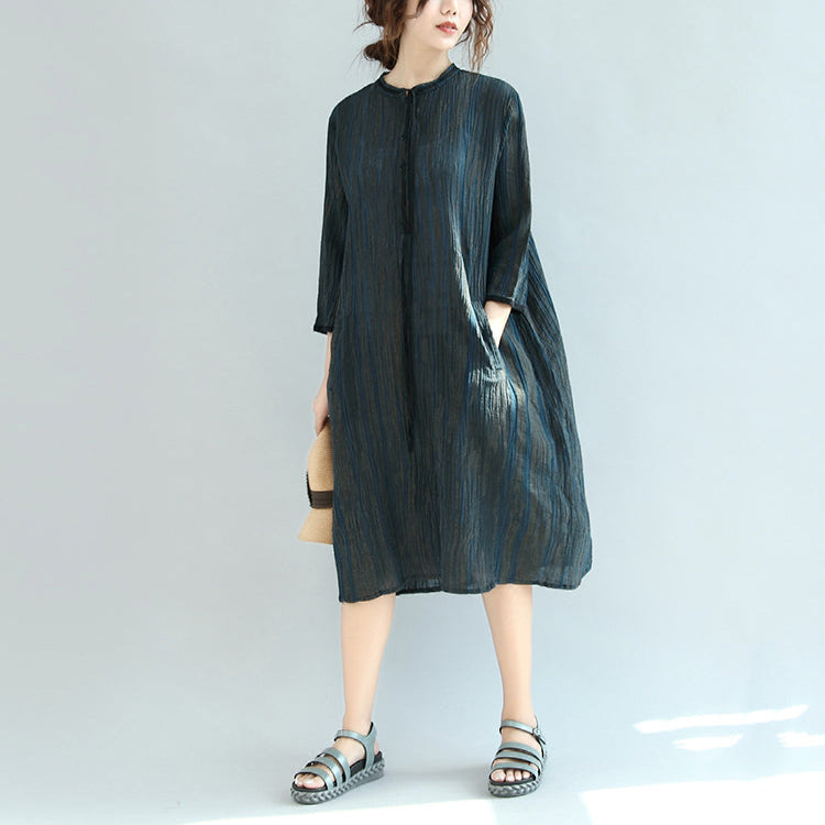 Kvinders Maxi Kjole Med Lange Ærmer Vintage Stil 4