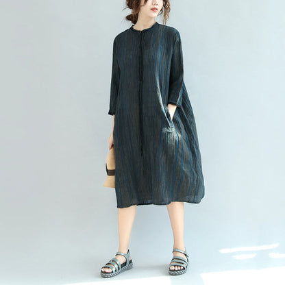Kvinders Maxi Kjole Med Lange Ærmer Vintage Stil 4