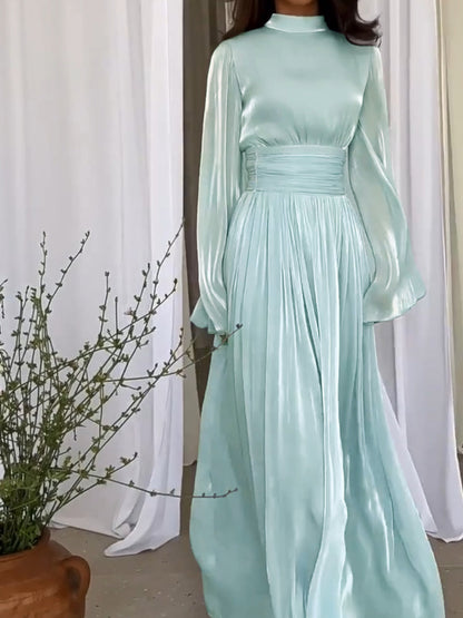 Kvinders Maxi Kjole Med Plisseret Talje 1