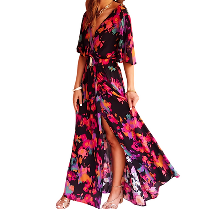 Kvinders Maxi Kjole Overslag Boho Stil 6
