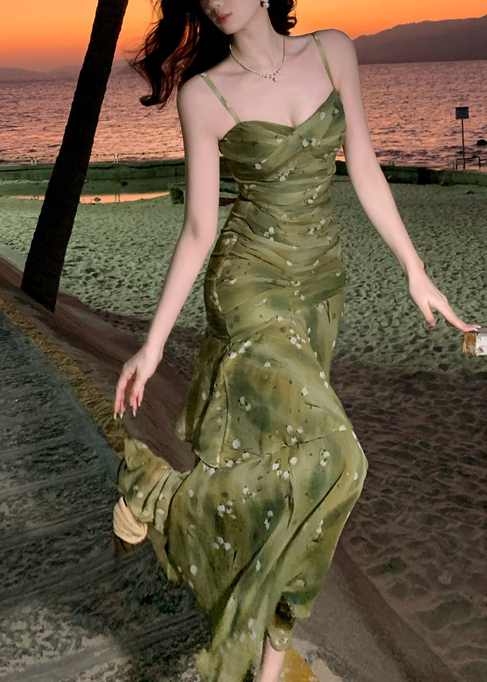 Kvinders Maxi Kjole Rynket 2