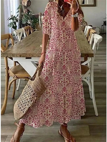 Kvinders Maxi Kjole Sommerstil 4