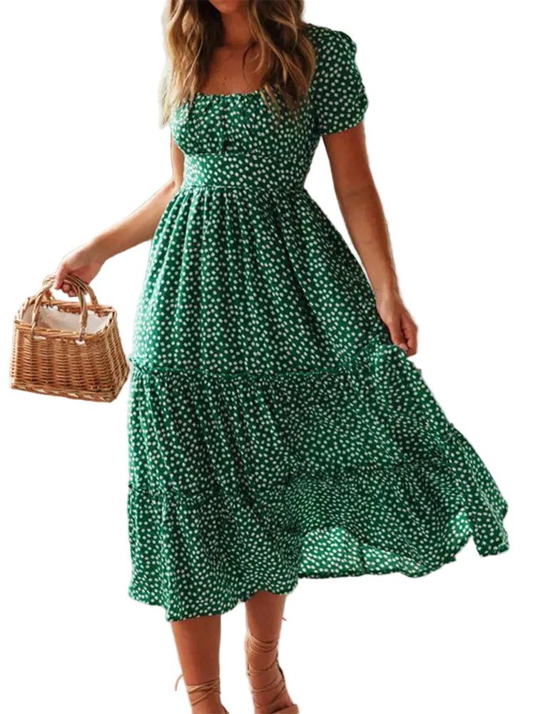 Kvinders Maxi Kjole med Blomsterprint 0