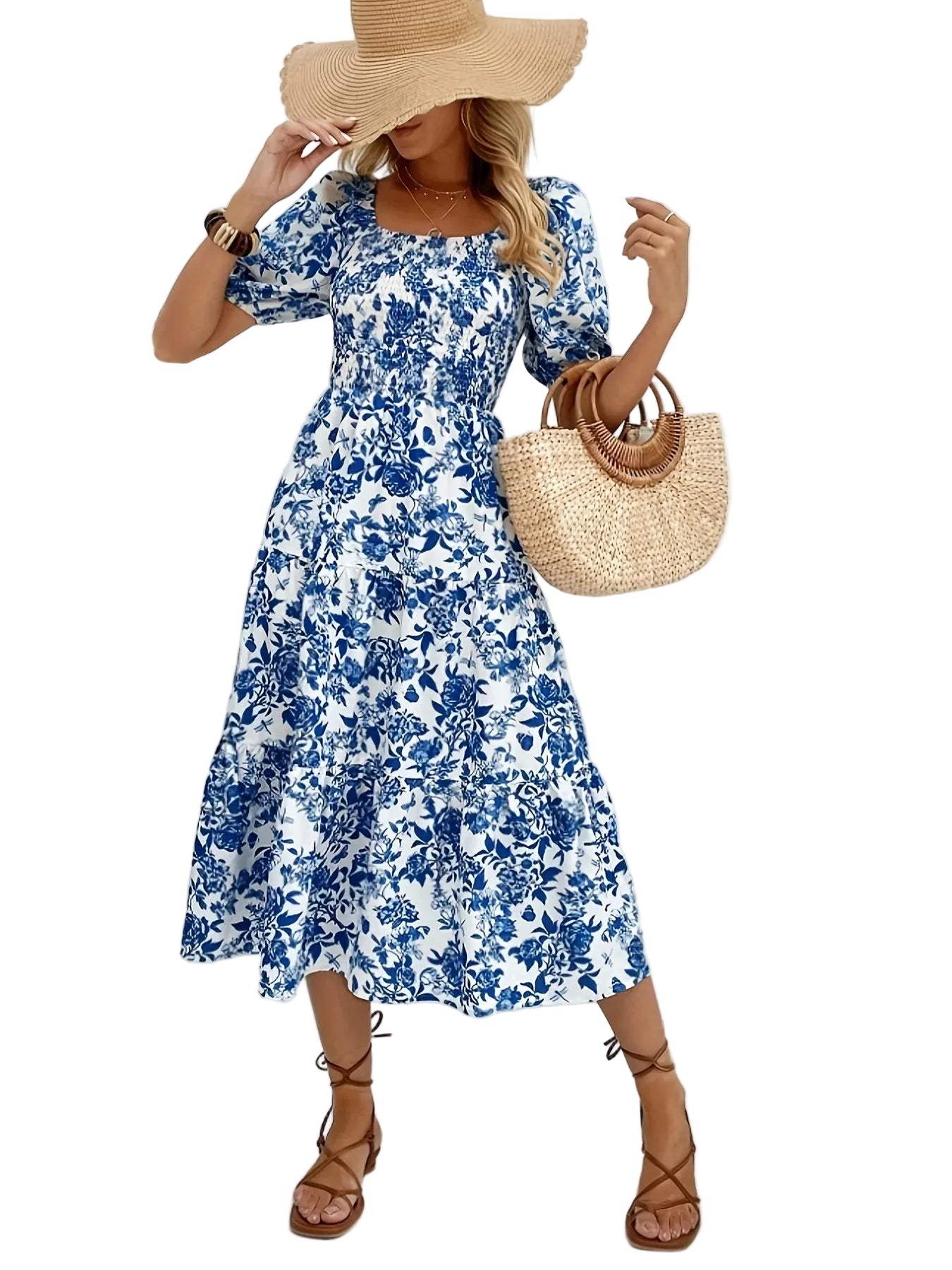 Kvinders Maxi Kjole med Blomsterprint 0