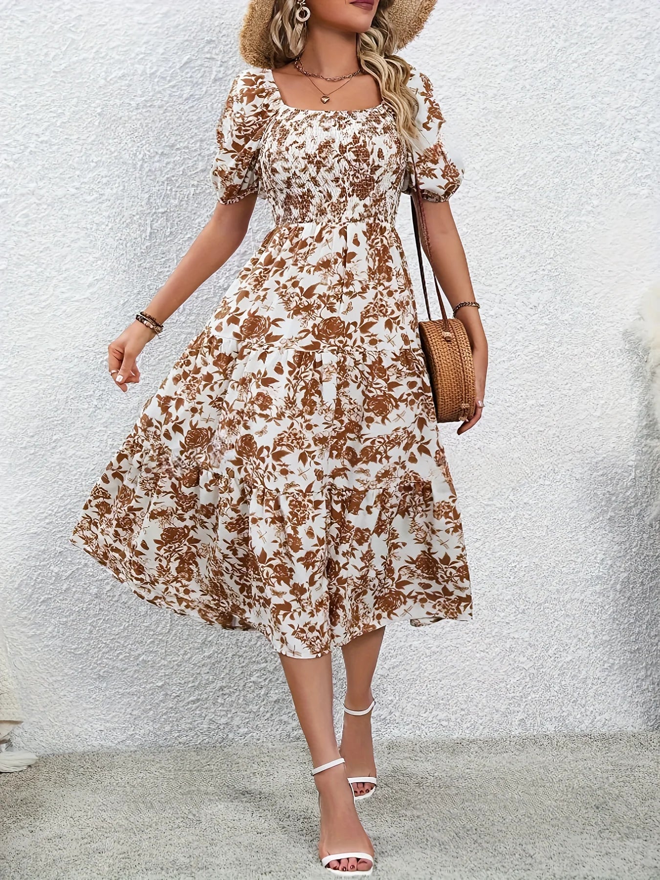 Kvinders Maxi Kjole med Blomsterprint 5