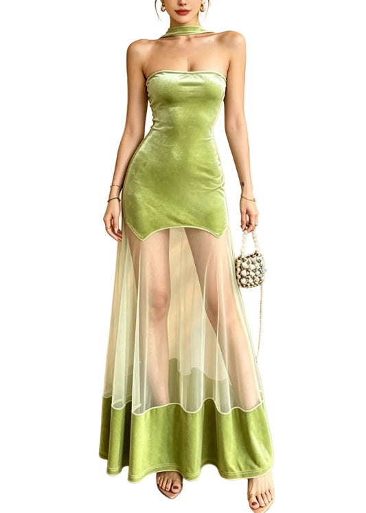 Kvinders Maxi Kjole med Cold Shoulder 0