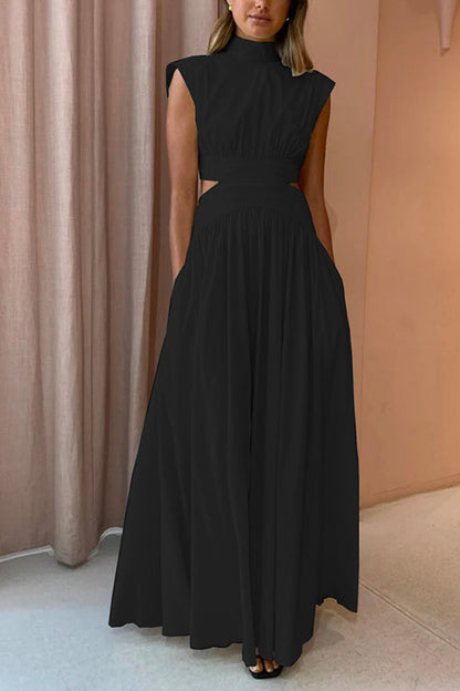 Kvinders Maxi Kjole med Mockneck og Udsnit 2