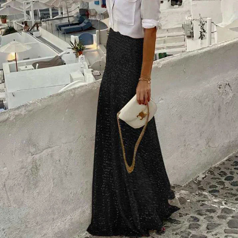 Kvinders Maxi Nederdel Med Pailletter Glamourøs Stil 1