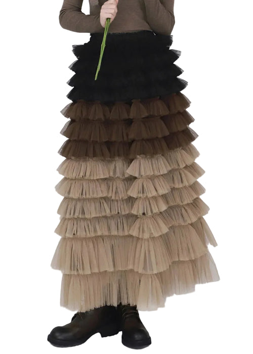 Kvinders Maxi Nederdel Patchwork Tyl Design 0