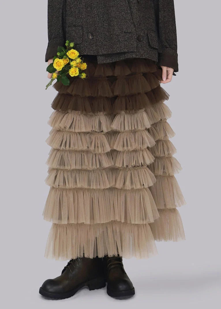Kvinders Maxi Nederdel Patchwork Tyl Design 1