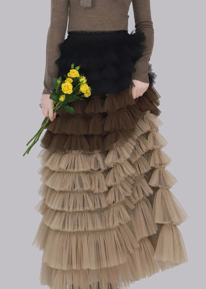 Kvinders Maxi Nederdel Patchwork Tyl Design 2