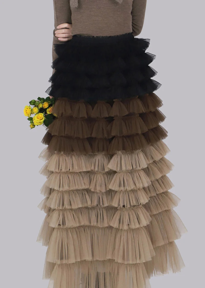 Kvinders Maxi Nederdel Patchwork Tyl Design 3