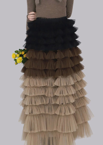 Kvinders Maxi Nederdel Patchwork Tyl Design 3