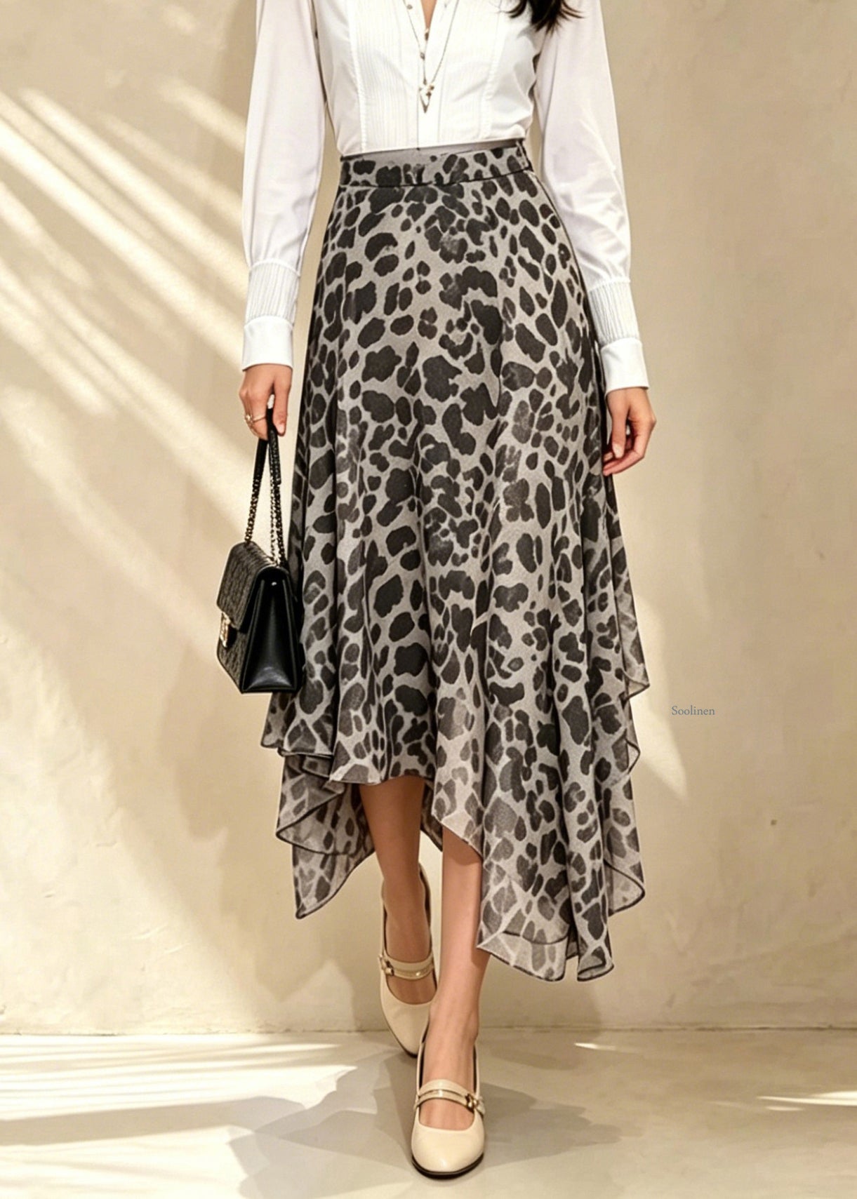 Kvinders Maxi Nederdel i Leopardprint 2
