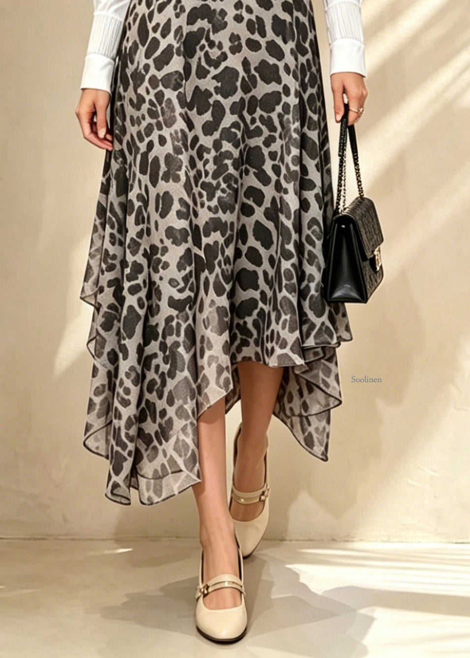 Kvinders Maxi Nederdel i Leopardprint 3