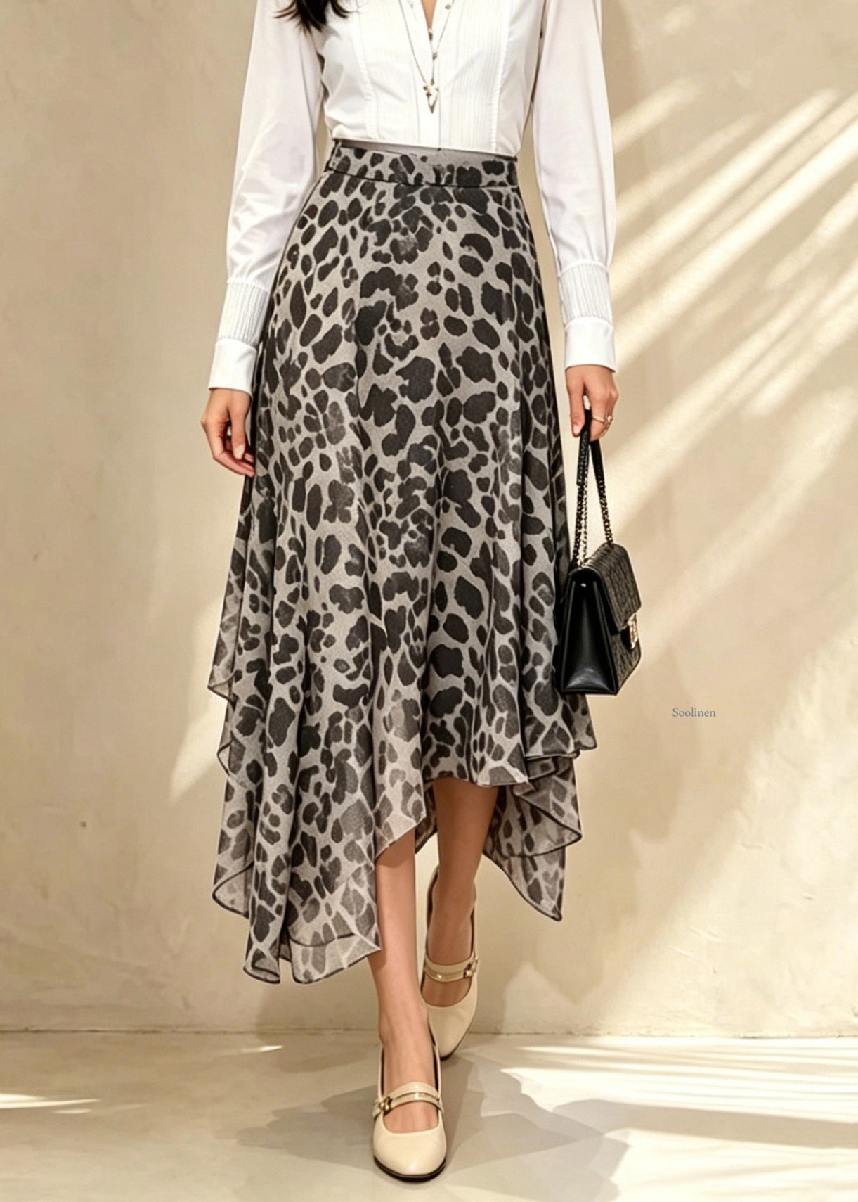 Kvinders Maxi Nederdel i Leopardprint 4