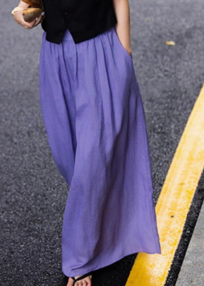 Kvinders Maxi Nederdel i Lilla Patchwork Stil 2